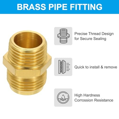 Brass Pipe Fitting Half-union Connector Tubing Adapter Coupler view 3