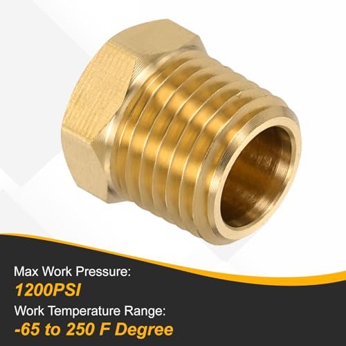 Brass Pipe Fittings 1/4" NPT Male Plug Outer Hex Thread Socket view 4