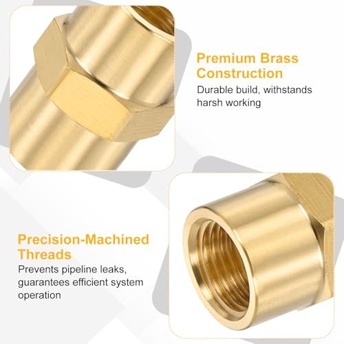 Brass Pipe Fittings Coupler 1/8"x1/8" NPT Female Thread Brass view 3