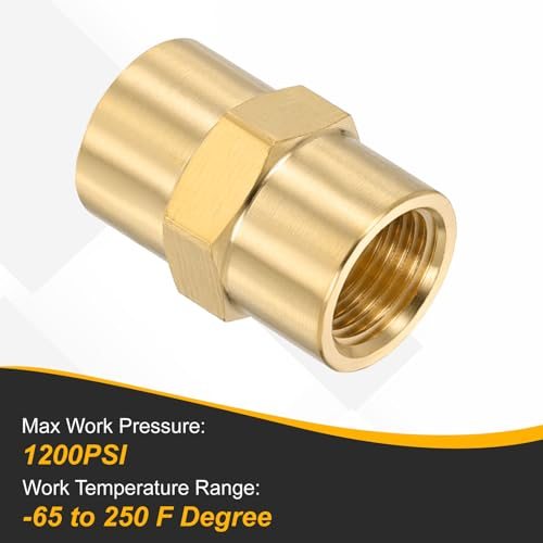 Brass Pipe Fittings Coupler 1/8"x1/8" NPT Female Thread Brass view 4