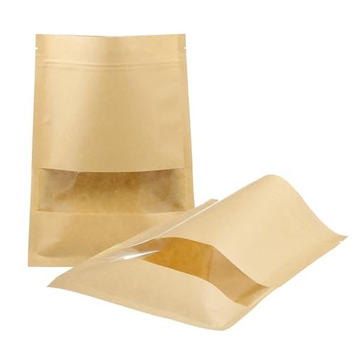 Brown Kraft Pouches, 10 Pack 9x6 Inch Resealable Coffee Bags Plant Saving — PATIKIL