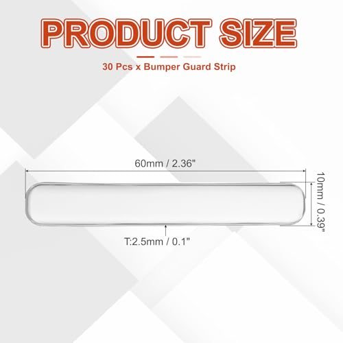 Bumper Guard Strip, 30 Pcs 0.1Inch Anti-Collision Patch Anti-Scratch Rear view 2