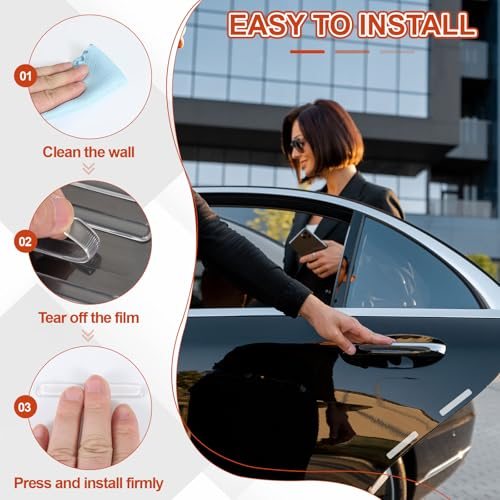 Bumper Guard Strip, 30 Pcs 0.1Inch Anti-Collision Patch Anti-Scratch Rear view 4