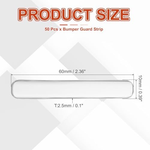 Bumper Guard Strip, 50 Pcs 0.1Inch Anti-Collision Patch Anti-Scratch Rear view 2