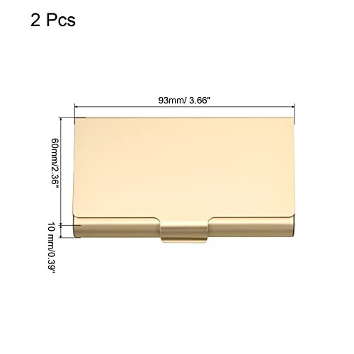 Business Card Holder, 2 Pack Aluminum Metal Card Case Professional Pocket view 2