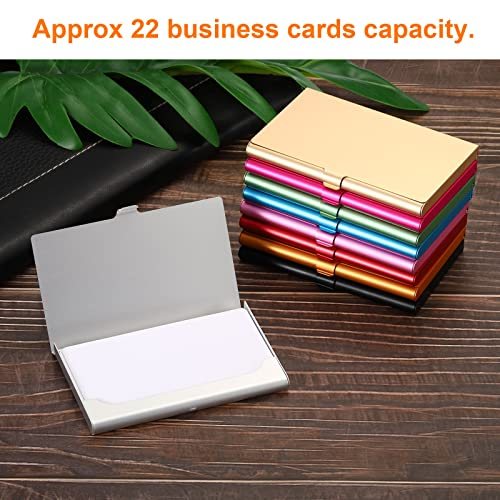 Business Card Holder, 2 Pack Aluminum Metal Card Case Professional Pocket view 5