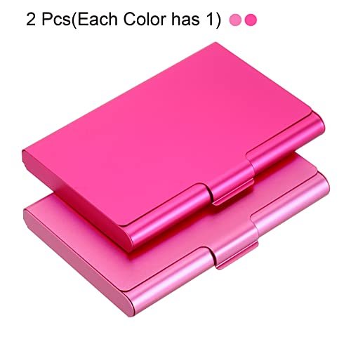Business Card Holder, 2 Pack Aluminum Metal Card Case Professional Pocket view 3