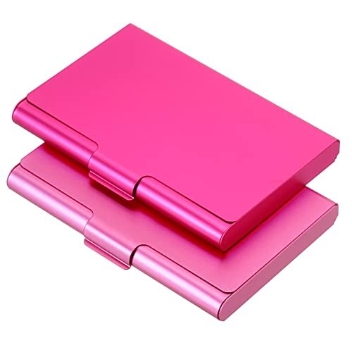 Business Card Holder, 2 Pack Aluminum Metal Card Case Professional Pocket — PATIKIL