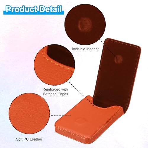Business Card Holder, 2 Pcs PU Leather Business Card Pocket Slim Name view 3