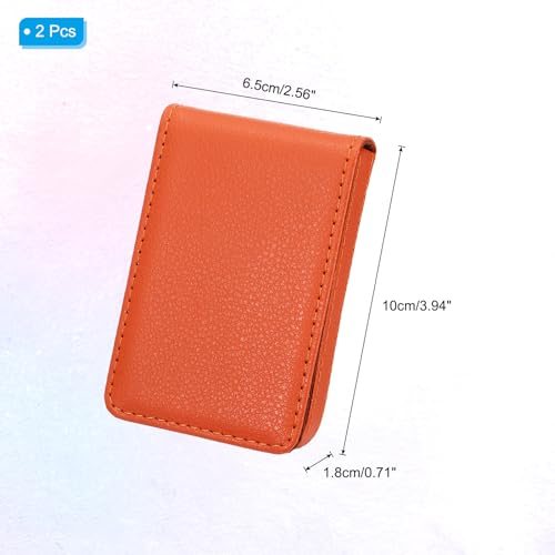 Business Card Holder, 2 Pcs PU Leather Business Card Pocket Slim Name view 2
