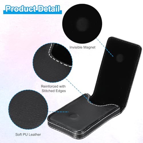 Business Card Holders, 2 Pcs PU Leather, Black view 3