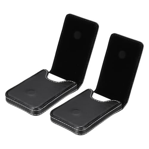 Business Card Holders, 2 Pcs PU Leather, Black — PATIKIL