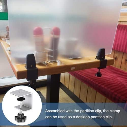 C Clamps 2Pcs Heavy Duty Metal Black Desk Clamp Adjustable, Mounting view 5