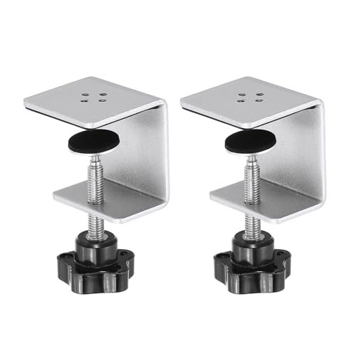 C Clamps 2Pcs Heavy Duty Metal Black Desk Clamp Adjustable, Mounting — PATIKIL