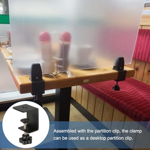 C Clamps, 4 Pcs Heavy Duty Metal Black Desk Clamp Adjustable, Mounting view 5