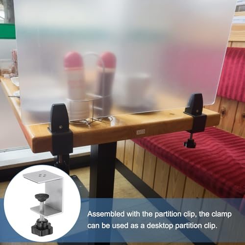 C Clamps, 4 Pcs Heavy Duty Metal Black Desk Clamp Adjustable, Mounting view 5
