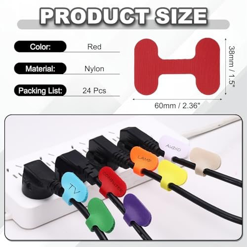 Cable Labels Tags 2.4" Write on Wire Tags Cord Labels Red view 2