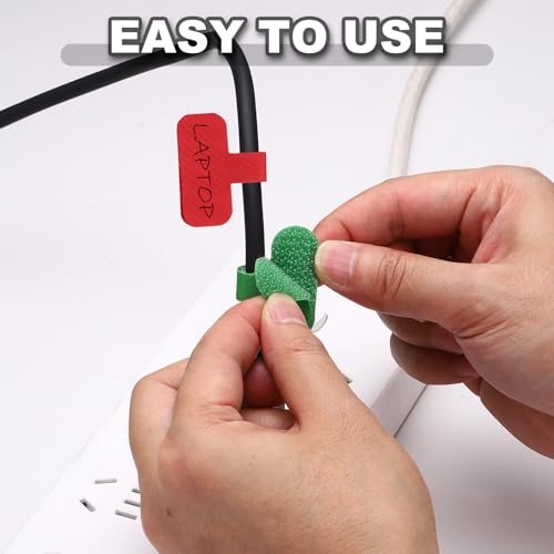 Cable Labels Tags 24Pcs 2.4" Write on Hook Loop Tie Orange view 4