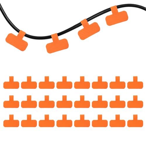 Cable Labels Tags 24Pcs 2.4" Write on Hook Loop Tie Orange — PATIKIL