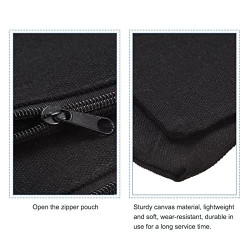 Canvas Zipper Pouch, 10 Pack Blank DIY Zip Bags Pencil Case Organizer view 4