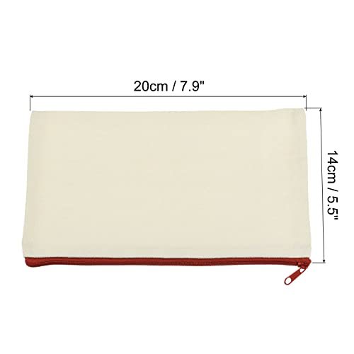 Canvas Zipper Pouch, 10 Pack Blank Zip DIY Bags Pencil Case Craft Storage view 2