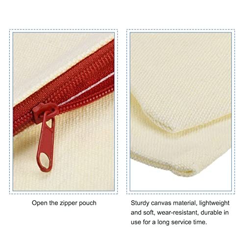 Canvas Zipper Pouch, 10 Pack Blank Zip DIY Bags Pencil Case Craft Storage view 4