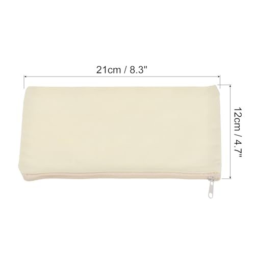 Canvas Zipper Pouch, 6 Pack Blank DIY Zip Bags Pencil Case Organizer view 2