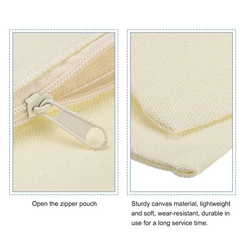Canvas Zipper Pouch, 6 Pack Blank DIY Zip Bags Pencil Case Organizer view 4