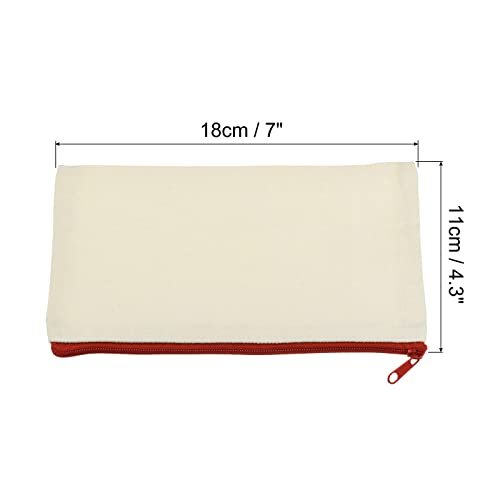 Canvas Zipper Pouch, 6 Pack Blank DIY Zip Bags Pencil Case Organizer view 2
