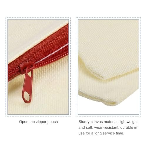 Canvas Zipper Pouch, 6 Pack Blank DIY Zip Bags Pencil Case Organizer view 4