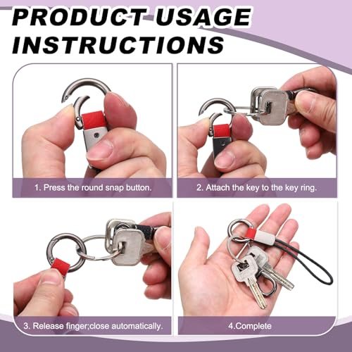 Car Keychain Finger Ring Leather Keyring Short Lanyard Green view 5