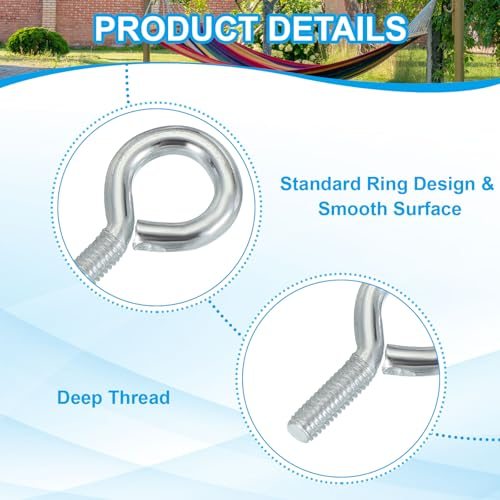 Carbon Steel Threaded Eyebolt Eye Hooks Screws view 3