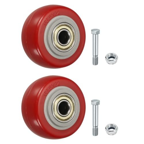 Caster Wheels Red 2.5" 2 Pack Heavy Duty Plate Caster PU Board, Casters — PATIKIL