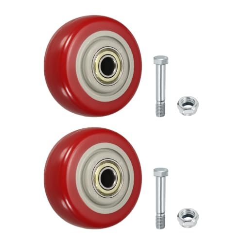 Caster Wheels Red 3" 2 Pack Heavy Duty Plate Caster PU Board — PATIKIL