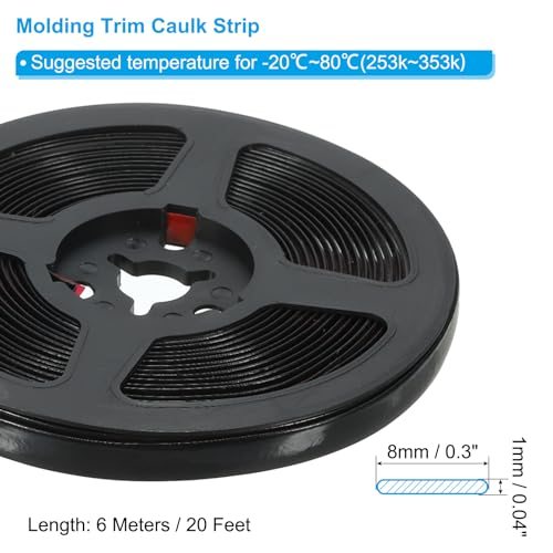 Caulking Trim Strip, 20 Ft Corner Peel and Stick Wall Molding Edging view 2