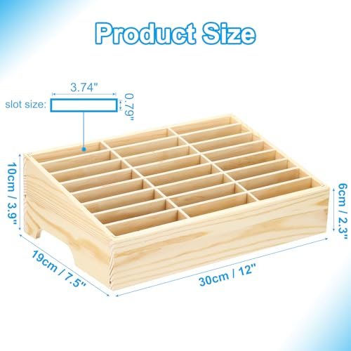 Cell Phone Storage Box, Wooden Desktop Storage Box 24 Grid Desktop Mobile view 2