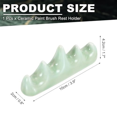 Ceramic Paint Brush Rest Holder Calligraphy Brush Rest, Light Cyan view 2
