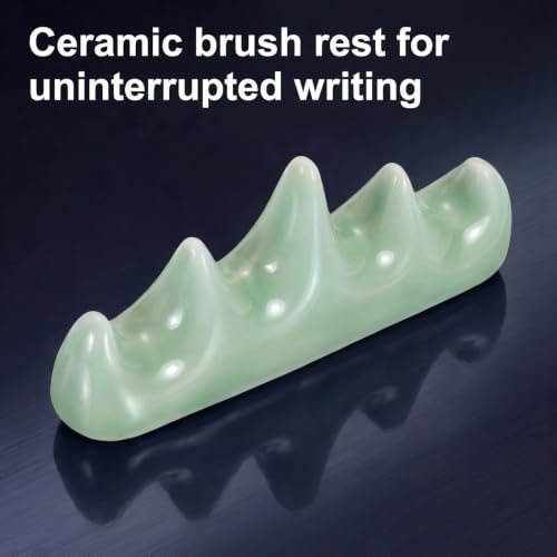 Ceramic Paint Brush Rest Holder Calligraphy Brush Rest, Light Cyan view 5