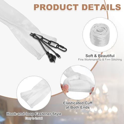Chandelier Chain Cord Cover, 4.9ft, Velvet Cloth Fabric Chain Sleeve view 3