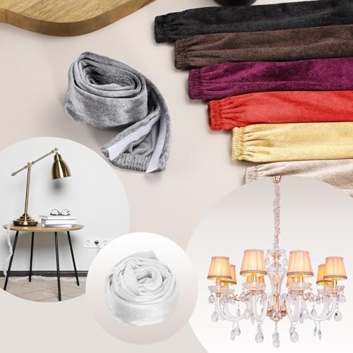 Chandelier Chain Cord Cover, 4.9ft, Velvet Cloth Fabric Chain Sleeve view 5
