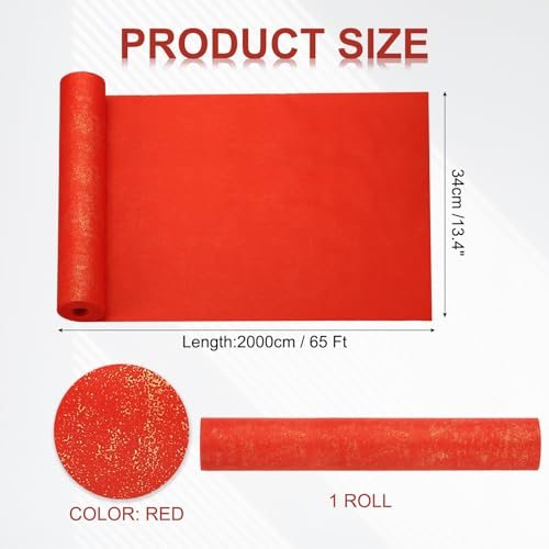 Chinese Xuan Paper Roll 65Ftx13.4 Inch Half Raw Ripe, Bright Red, Chinese view 2