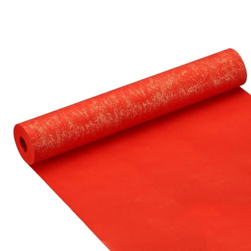 Chinese Xuan Paper Roll 65Ftx13.4 Inch Half Raw Ripe, Bright Red, Chinese — PATIKIL