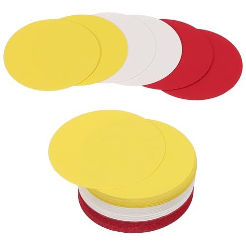 Circle Card Stock 3" Thick CardStock White/Yellow/Red — PATIKIL