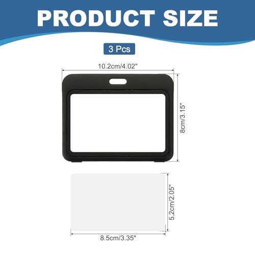 Clear Badge Holder, Plastic ID Badge Holder Double Sided Windows view 2