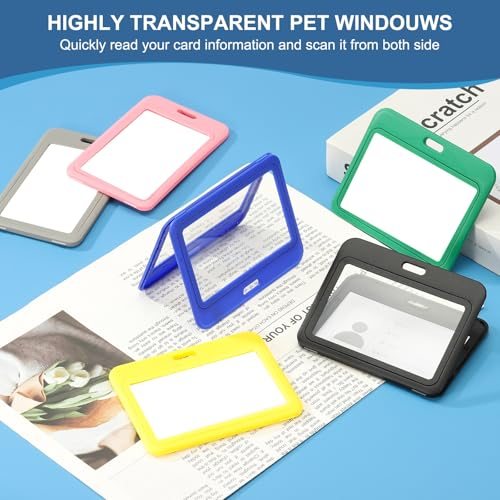 Clear Badge Holder, Plastic ID Badge Holder Double Sided Windows view 4