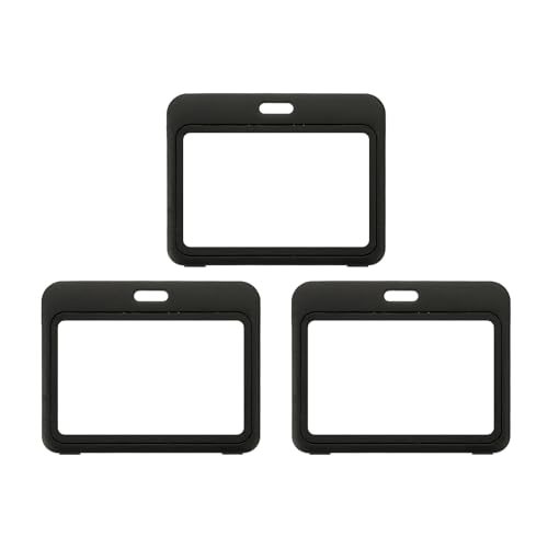 Clear Badge Holder, Plastic ID Badge Holder Double Sided Windows — PATIKIL
