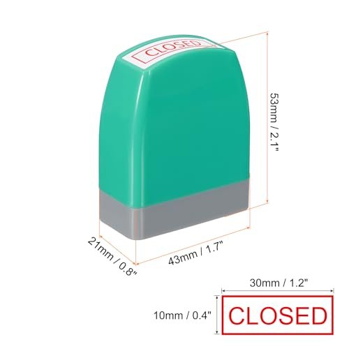 Closed Notice Stamp Self Inking Red Ink Refillable Stamp view 2