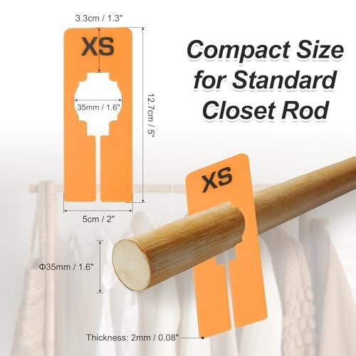 Clothes Dividers for Hanging Clothes, 40 Pack 8 Sizes Rectangle view 2