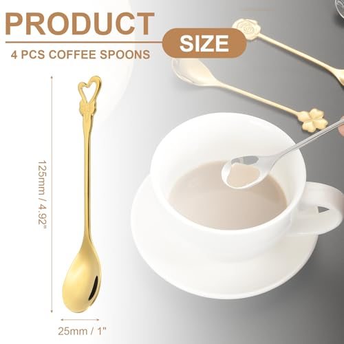 Coffee Spoons Heart Tea Spoons 304 Stainless Steel Gold view 2