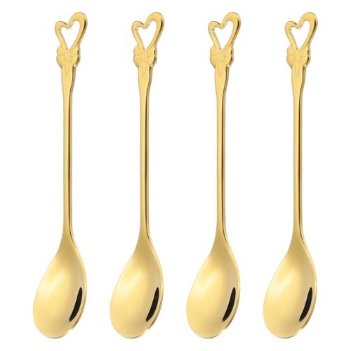 Coffee Spoons Heart Tea Spoons 304 Stainless Steel Gold — PATIKIL